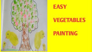 potato /lady finger painting/Easy vegetables painting for kids