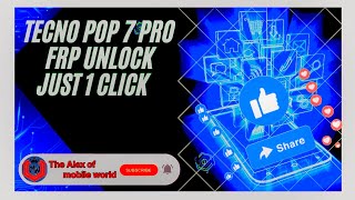 TECNO POP 7 PRO FRP UNLOCK || JUST 1 CLICK