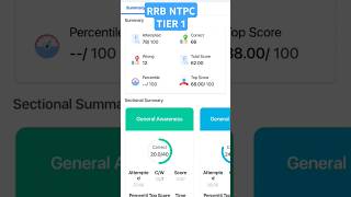 28-29 SEP RRB NTPC TIER 1 OLIVEBOARD LIVE MOCK SCORE #oliveboard #rrbntpc #mocktest #viralshorts #ss