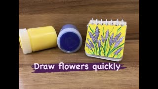 Flower painting tutorial | how to draw easy flowers painting | mini painting