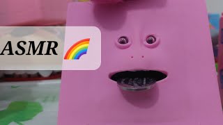 🌈🌈🌈🌟🌟⭐️⭐️ASMR SATISFYING HUNGRY FUNNY FACE COIN BANK 🌈