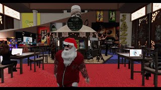 Santa at Porgy & Bess Cafe on Sansar. Feat#PlatinumDoug#BrownSugar #retrometallic