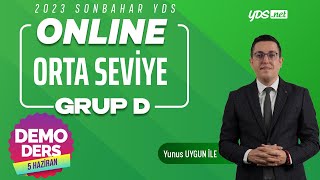 GRUP D  YDS+YÖKDİL Sonbahar 2023 | DEMO DERS