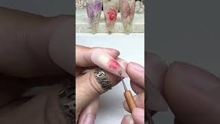 Creative nail art tutorial | step by step rose nail art idea | 2D nail art #shorts #viral #trending