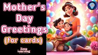 Sweet Mother's Day Greeting Card Writing #mothersdaygreetingcard #mothersdaygreetings #mothersday