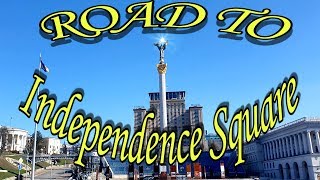 Kyiv, Ukraine in 4K. Road to Independence square.