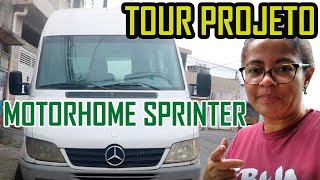 TOUR PROJETO MOTORHOME SPRINTER |Construção motorhome artesanal Mulher construindo motorhome sozinha