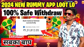 New Rummy App today // 100% safe withdraw problem // real earning rummy app // dragon vs tiger game