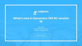 The webinar: What's new in Dynamics 365 BC version 18 by Stefano Demiliani