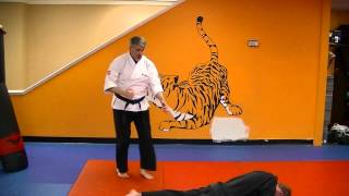 Charging Ram - Kenpo self defense technique for a front tackle