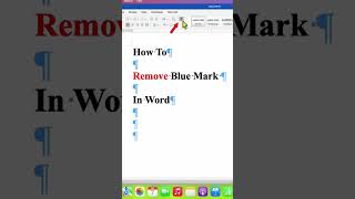 How To Remove Blue Mark In Word #shorts #microsoft365