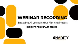 WEBINAR RECORDING | ENGAGING ALL VOICES IN YOUR PLANNING PROCESS