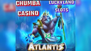 Challenge Friday! 20 Spin head to head challenge of Chumba Casino Vs Luckyland Slots on Atlantis!