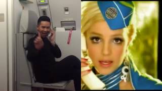 Flight Attendant Recreates Britney Spears Toxic Video (Split Screen)