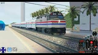 Roblox Surfliner Project-Amtrak San Diegan passing through sorrento valley station