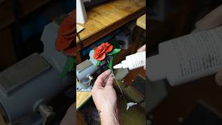 Making a Leather Rose Leathercraft ASMR #shorts  #leathercraftsman #diy