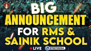 Big Announcement For RMS & Sainik School | Sainik School Coaching | Military School Classes