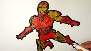 Iron Man|| Flying Kick ||  Avengers|| Drawing And Coloring|| Awesome Drawing ||Art Work||