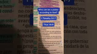 who can be a Pastor according to the word of God?