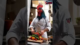 : incredible animal Chef Zuri the Zebra& Chef Rocco the Rooster make dishes #hybridanimals #cooking