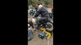 Shed built AJS 1000cc V-twin - start up