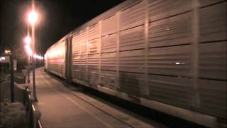 Union Pacific 1989 Leads Auto Train at Night