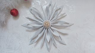 ❄️How to make a beautiful snowflake from glitter foamiran ☃️#craft #decoration #snowflake #diy ❄️