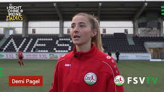 Demi Pagel zum 4:0 Heimsieg des FSV Gütersloh gegen den 1. FC Köln II in der 2. Frauen-Bundesliga