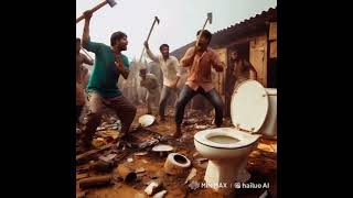 Pajeets attacking a toilet!!!!!