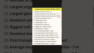 important human body facts#shorts #medical #gknowlages