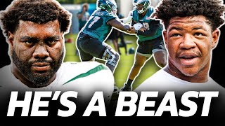 Mekhi Becton is TAKING OVER the Eagles RG position! Nolan Smith STANDING OUT + Johnny Wilson as WR3!