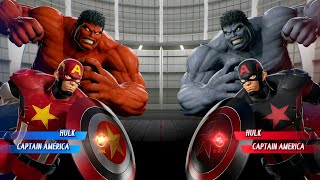 Hulk & Captain America (Red) Vs Hulk & Captain America (Black) Fight | Marvel vs Capcom Infinite