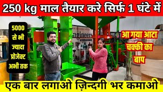 1 घंटे में 250 kg पिसाई ✅| Modern Atta Chakki Machine Price | New Business Ideas 2024 in India