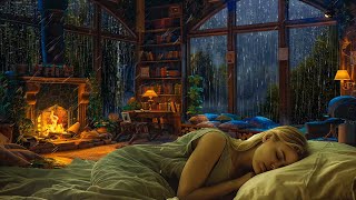 El sonido de la lluvia fuera de la ventana del dormitorio - Lluvia relajante para dormir