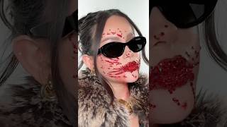 TW FAKE BL00D | Mob wife with a lil twist #halloweenmakeup #halloweenlook #mobwife #makeuptutorial