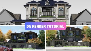 How to render Cinematic  Architectural  Visualization of a Modern Villa in D5 render full tutorial