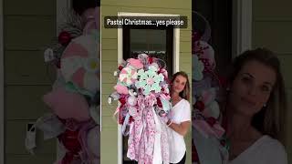 How do you feel about pastel Christmas decor? #christmasdecoration #wreath #crafting #chrismasdecor