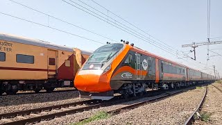 DEADLY 130 KMPH Saffron VANDE BHARAT Express Inaugural Run !!! | Indian Railways