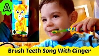 Talking Ginger/How to get your Kids to Brush their Teeth/Nursery Rhymes/Best Song/For Kids