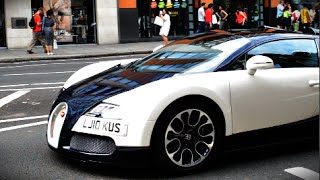 STUNNING Bugatti Veyron 16.4 Grand Sport BLUE CARBON - Cruising in London