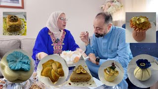 حلويات فرح بنت صديقتي الجزائرية كلها جت من الجزائر في عرس جزائري مغربي 🇩🇿❤️🇲🇦