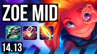 ZOE vs LUX (MID) | 18/1/5, Legendary, 41k DMG, Rank 12 Zoe | JP Master | 14.13