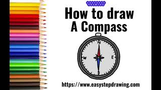 How to draw Compass easy step | easystepdrawing #compass