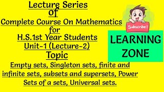 Lecture series || Complete Course on Mathematics || Class-XI || Unit-1 || Lecture-2 ||