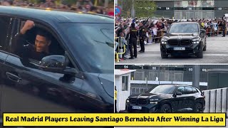 🤍 AMAZING!  Real Madrid Players Leaving Santiago Bernabèu After Winning La Liga For The 36th Time 🏆