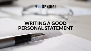 Writing a Good Personal Statement