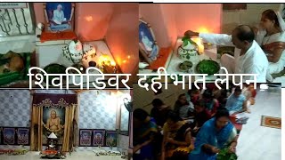 shri  swami samarth केंद्र नवापूर ,  श्रावण मास सांगता शिव पिंडीवर दहि भात लेपन