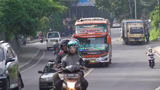 bus artis telolet ngebut di jalur cepat banuan mudik lebaran