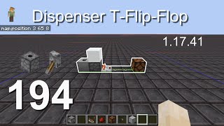 How to build a Simple Dispenser T-Flip-Flop (1.17.11) - Minecraft Bedrock Tutorials(194)