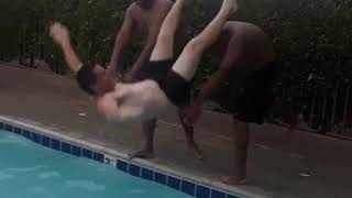 The shield wrestling move in the pool